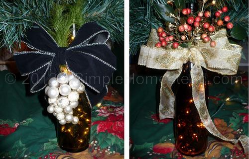 Christmas wine bottles