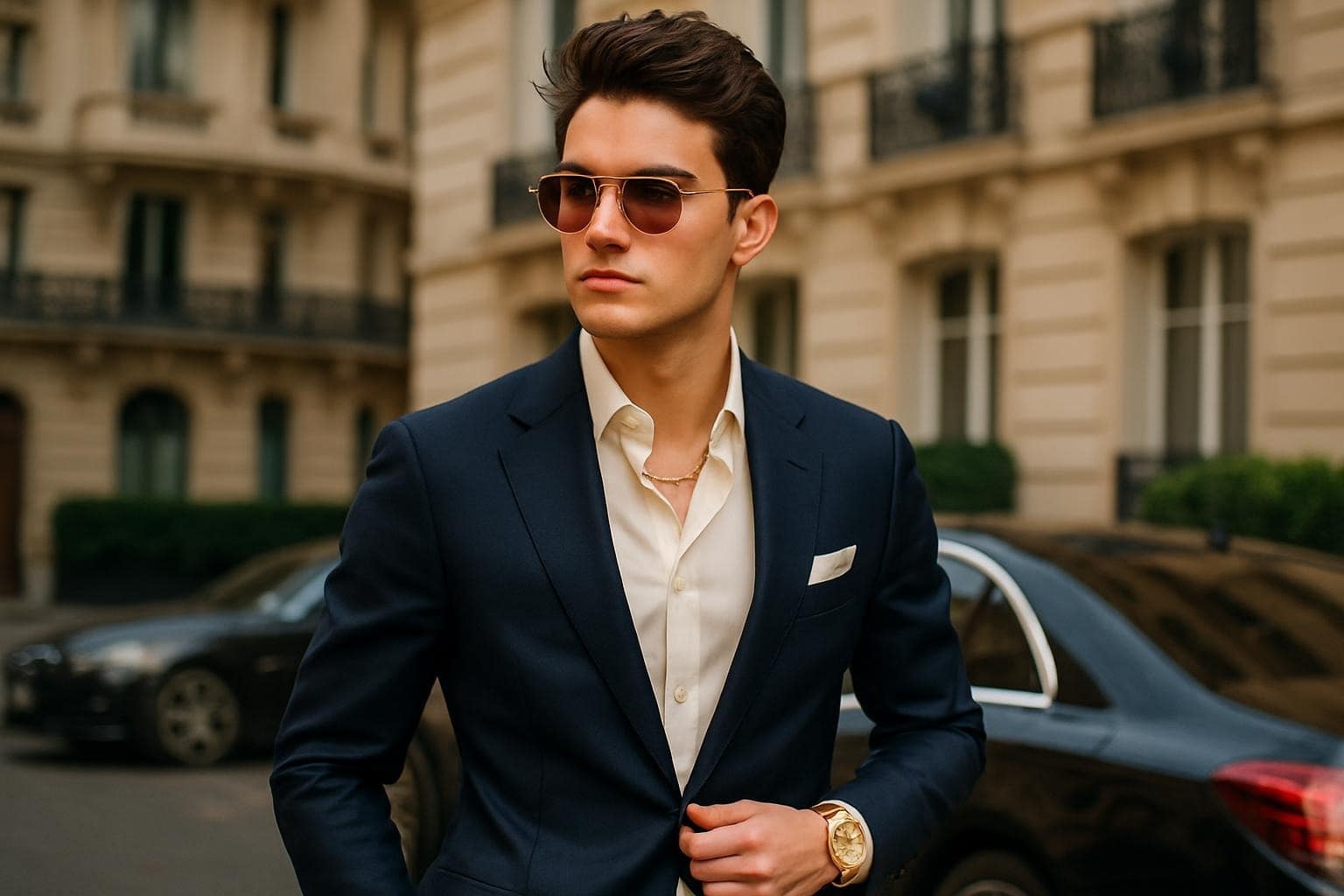 Homme élégant en costume
