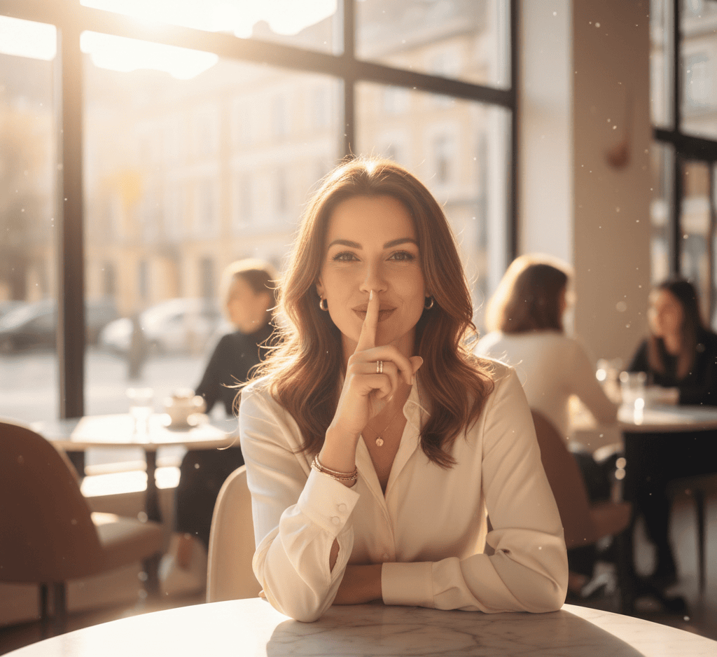 Femme faisant chut