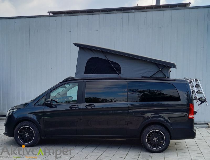 Aufstelldach Vito extra lang Reimo easyfit Aufstelldach narüsten Aktivcamper geschlossen schwarz Stufe allrad