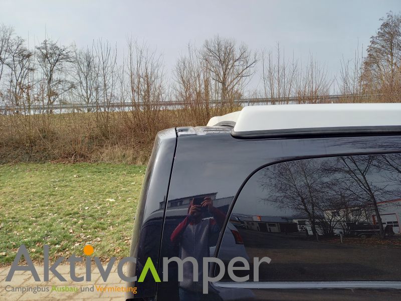 Aufstelldach Vito extra lang Reimo easyfit Aufstelldach narüsten Aktivcamper geschlossen weiß Stufe