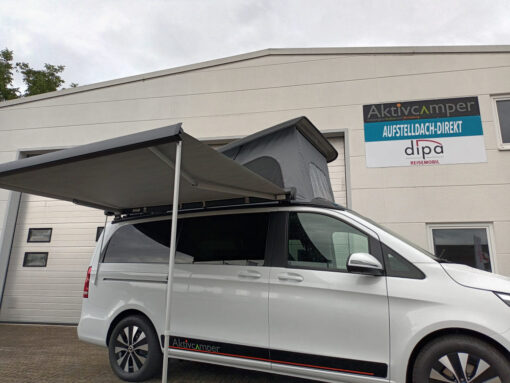 Markise Thule Marco Polo Vito Aufstelldach Halter Montage Markise Fiamma Thule ausgefahren vorne