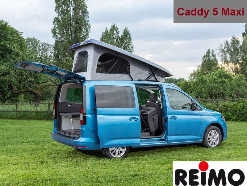 Schlafdach Caddy 5 Maxi ab Br. 08/2020 mit Bett und Matratze. Große Schlaffläche im VW Caddy V Maxi