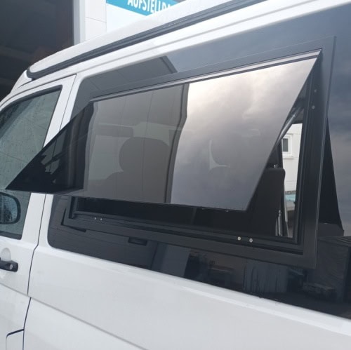 Ausstellfenster für VW T6.1 / T6 / T5 Echtglasfenster Getöntes Sicherheitsglasfenster quad