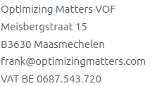 contact details for Optimizing Matters VOF