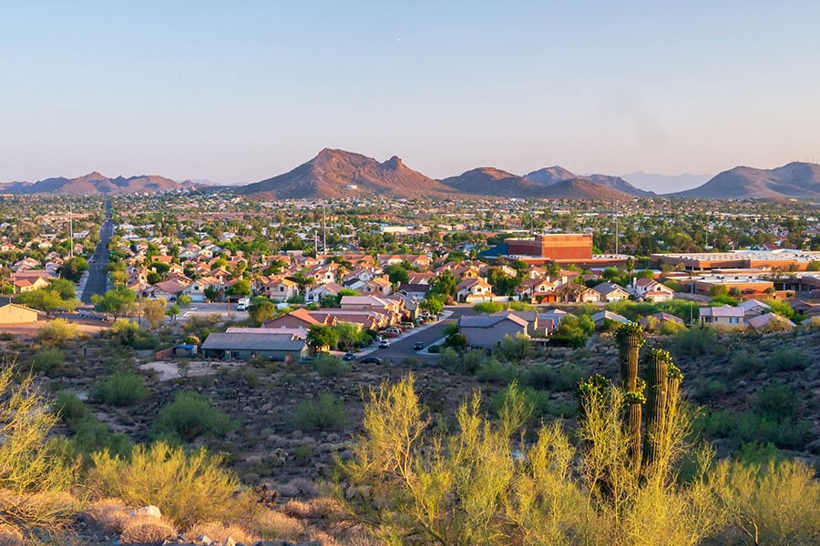San Tan Valley cityhood 2025 — Greater Phoenix suburbs at sunset