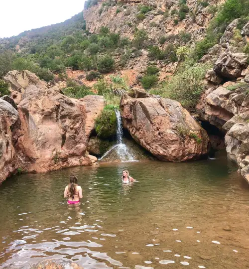 Turquoise water in Paradise Valley Agadir near Taghazout