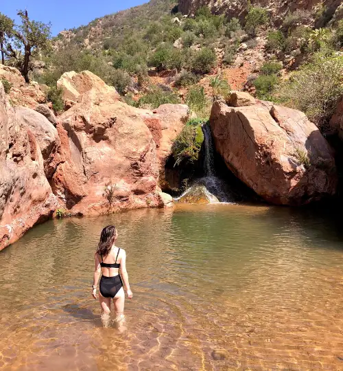 Crystal-clear natural pools at Paradise Valley Agadir