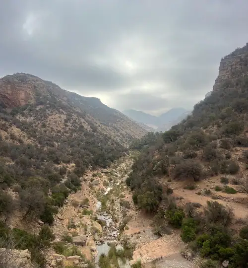 Challenging day hike to El Guez Peak (1,060 m), the highest summit; hike near Agadir in the High Atlas Mountains with Azul Excursions.