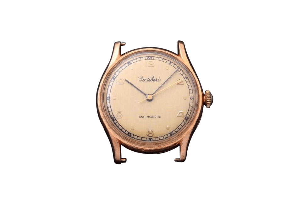 3222_1 Vintage Gents 18K Yellow Gold Cortebert Wristwatch