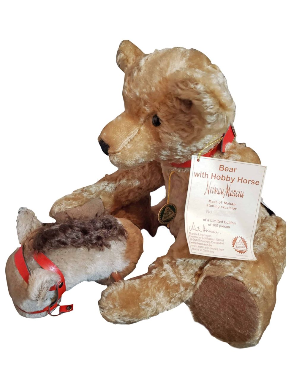 12230 Teddy Hermann Neiman Marcus Bear with Hobby Horse Limited Edition Made in Germany – Baer & Bosch
