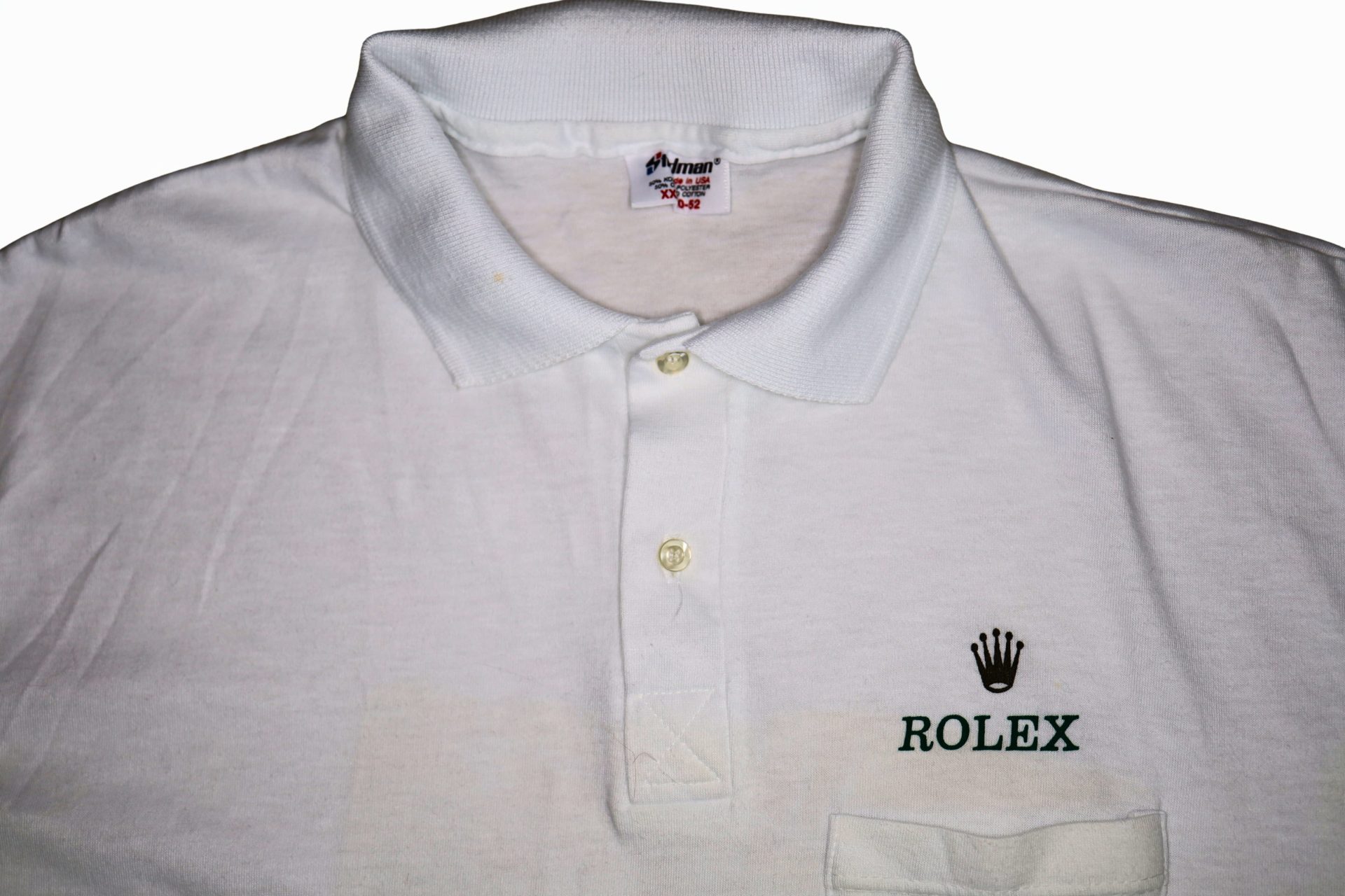 HB31-013 – Vintage Rolex Polo Shirt XXL White Stedman Made in USA Pocket Tee – Baer & Bosch Auctions