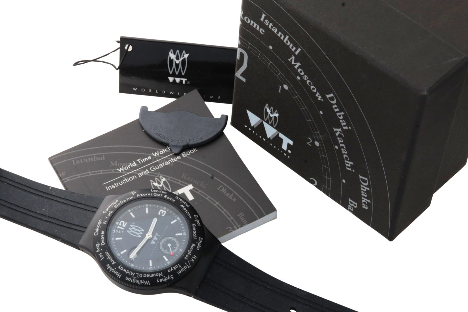HB31-020 – ATOP WWT World Time Watch Sun/Moon Dial With Box – Baer & Bosch Auctions