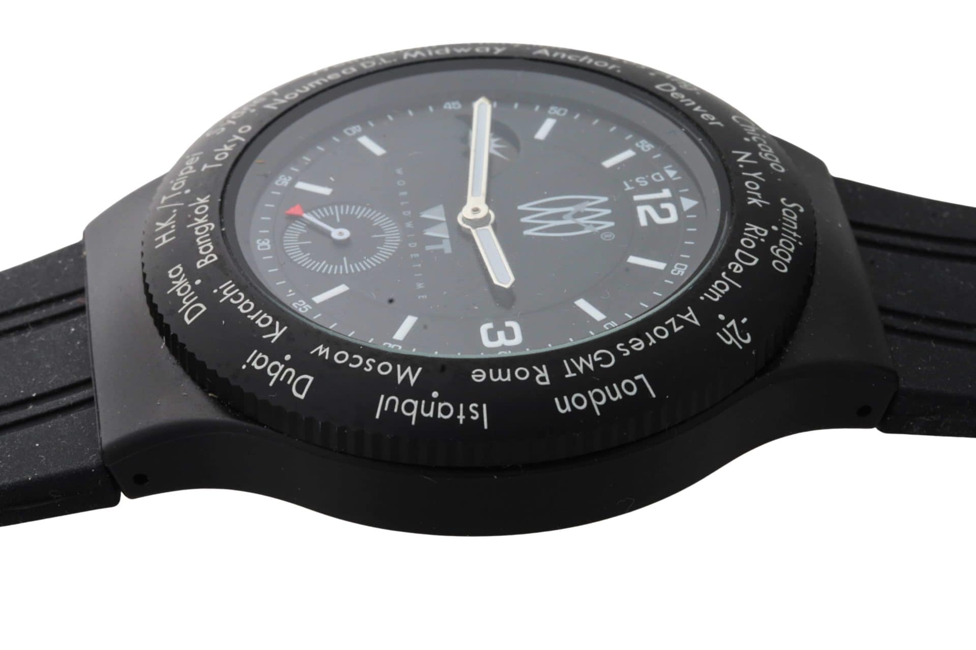 HB31-020 – ATOP WWT World Time Watch Sun/Moon Dial With Box – Baer & Bosch Auctions