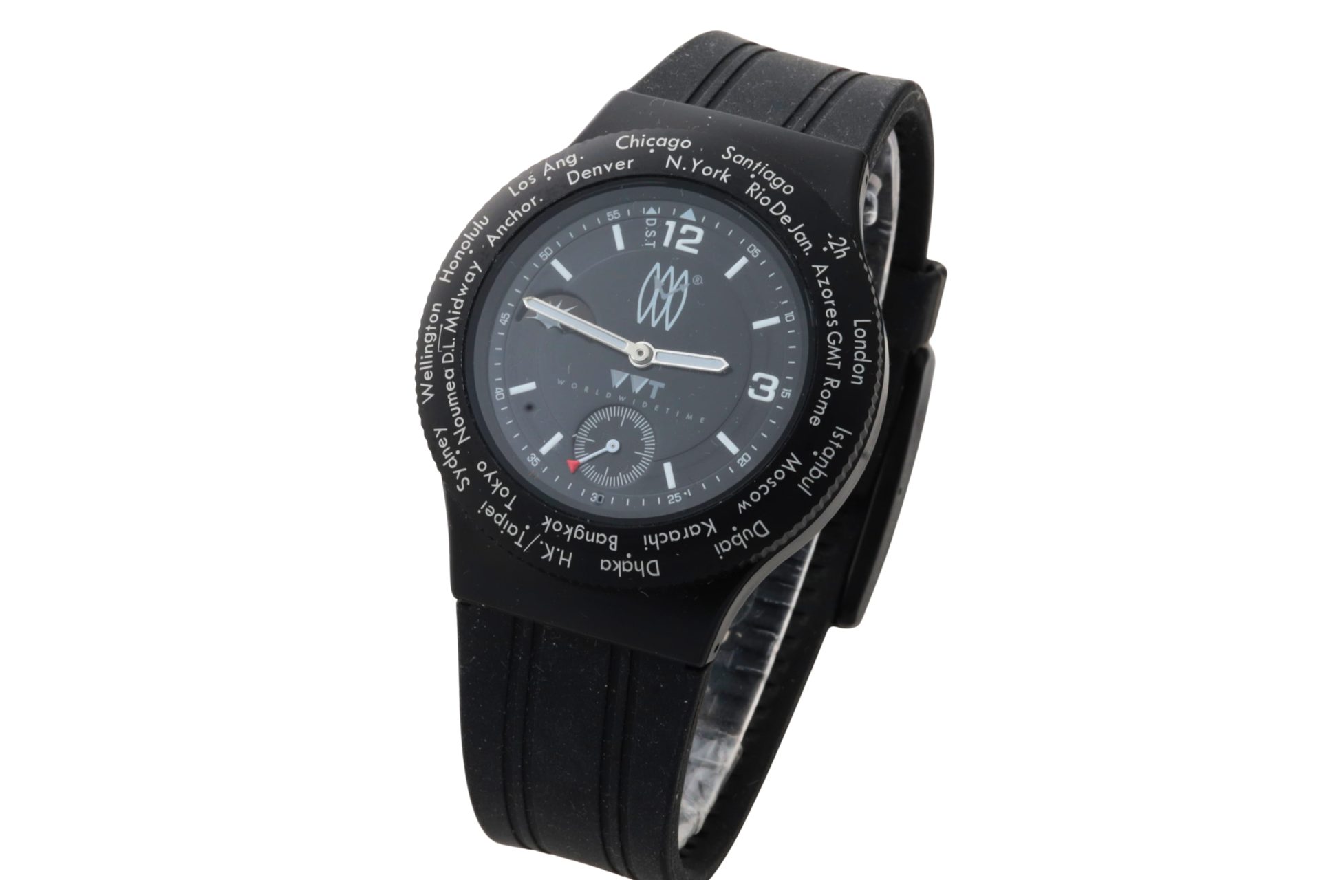 HB31-020 – ATOP WWT World Time Watch Sun/Moon Dial With Box – Baer & Bosch Auctions
