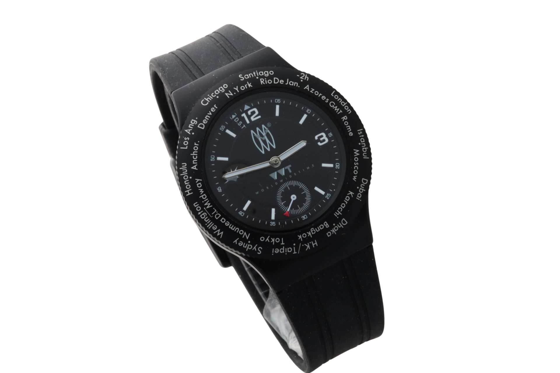HB31-020 – ATOP WWT World Time Watch Sun/Moon Dial With Box – Baer & Bosch Auctions