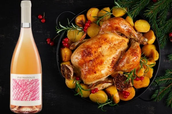 Gebraden kip met rosé wijn