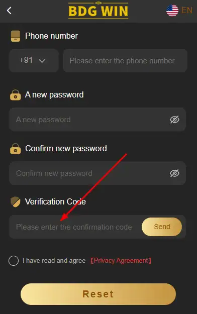 enter the verification code