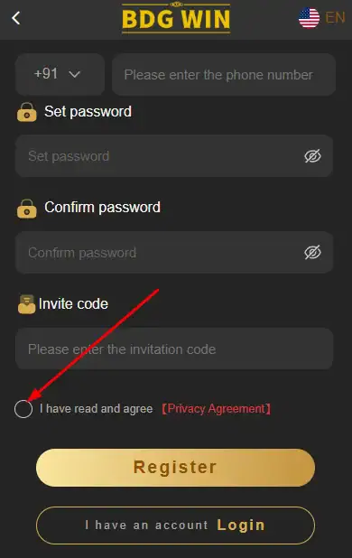 Agree to the Privacy agreement