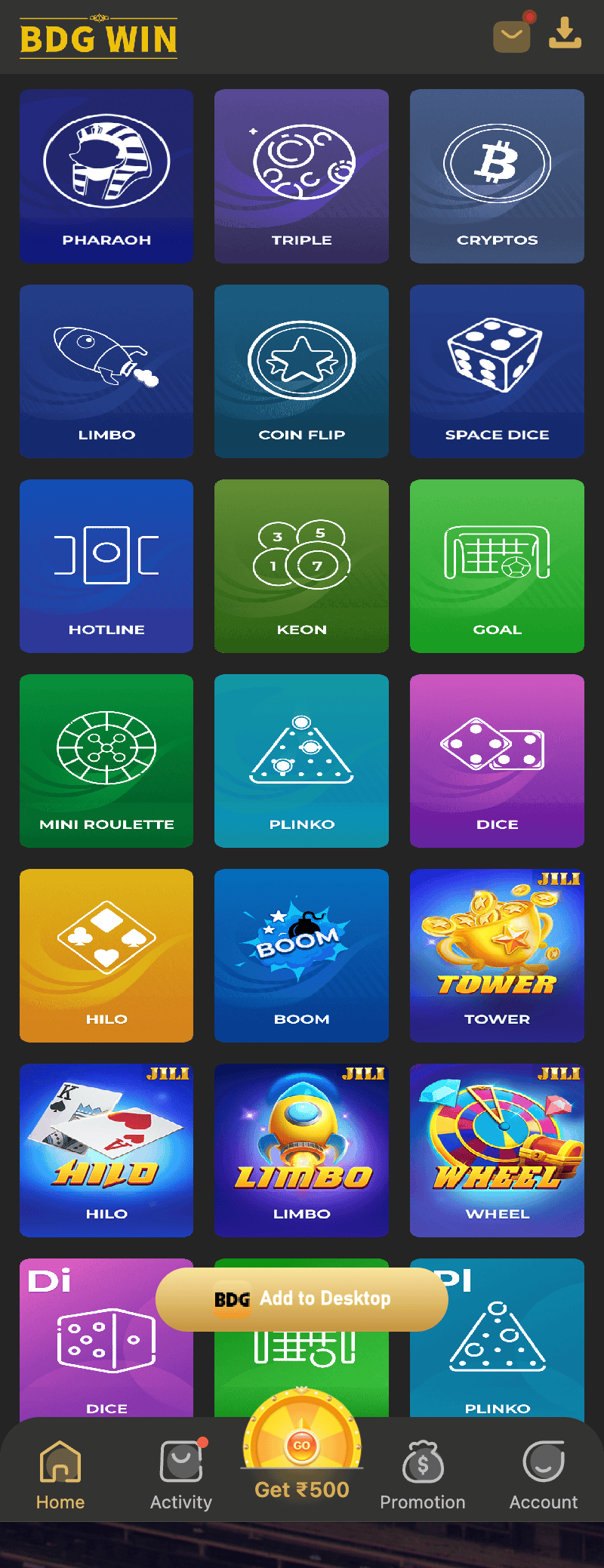 BDG Win Mini Roulette screenshot from the BDG Win app