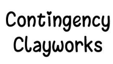 Logo for clay therapy with bold black text reading "Contingency Clayworks"