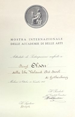 Bengt Olson - Mostra Internazionale Delle Accademie Di Belle Arti