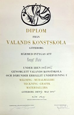 Bengt Olson - Diplom Valands Konstskola 1948-1952