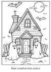 Ghosts & Haunted Houses Halloween Coloring Pages - Post Thumbnail