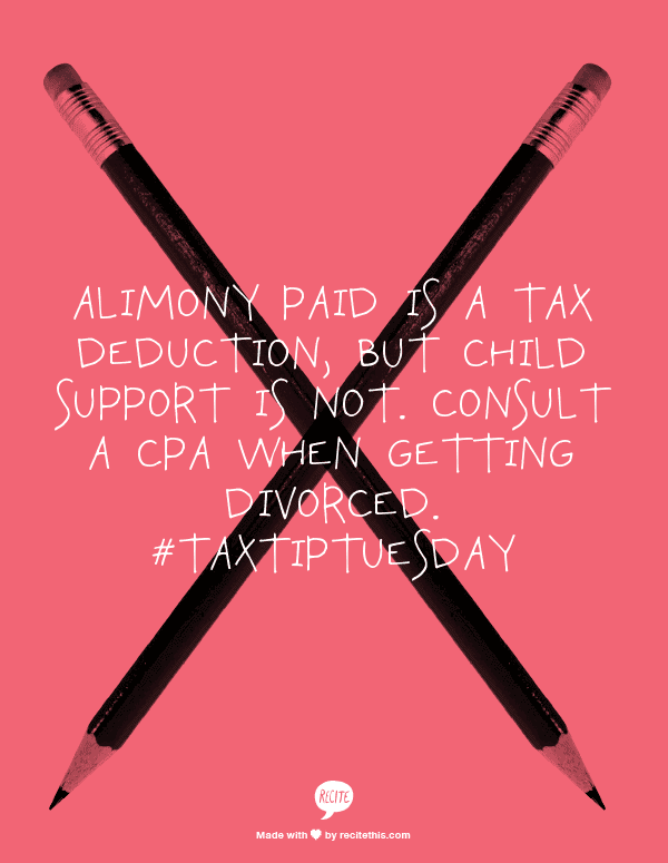 alimony paid is a tax deduction