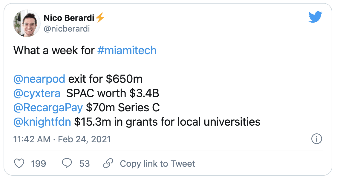 Miami Tech Is Real Tweet