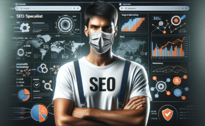 pozycjoner seowiec w maseczce koronawirus covid