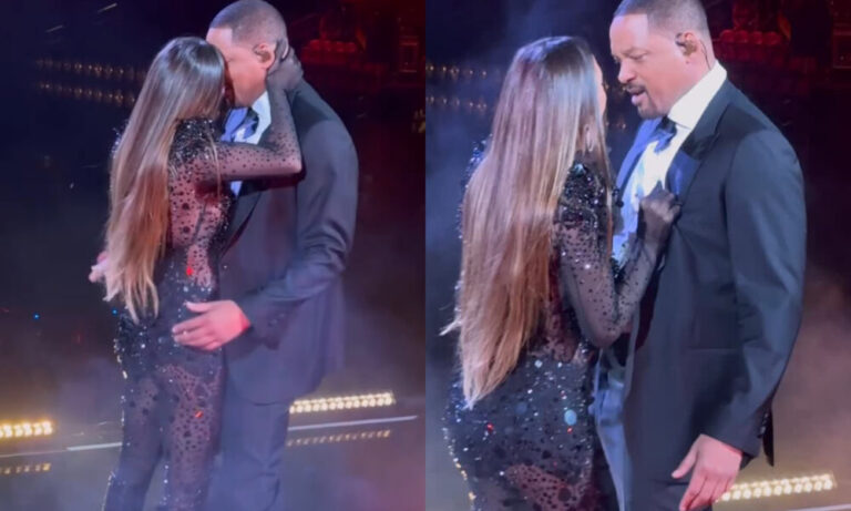 Will Smith and India Martínez Share Steamy Kiss During Premio Lo Nuestro Performance