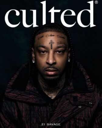 Rapper 21 Savage posing for a Culted digital feature, photographed by Kelvin Jones.