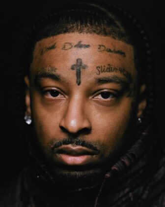 Rapper 21 Savage posing for a Culted digital feature, photographed by Kelvin Jones.