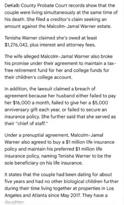 Visual details depicting court archives and media related to the Malcolm-Jamal Warner estate lawsuit.