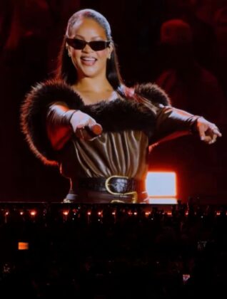 Rihanna and JAY-Z performing together live on stage during JAY-Z's Yankee Stadium concert residency.