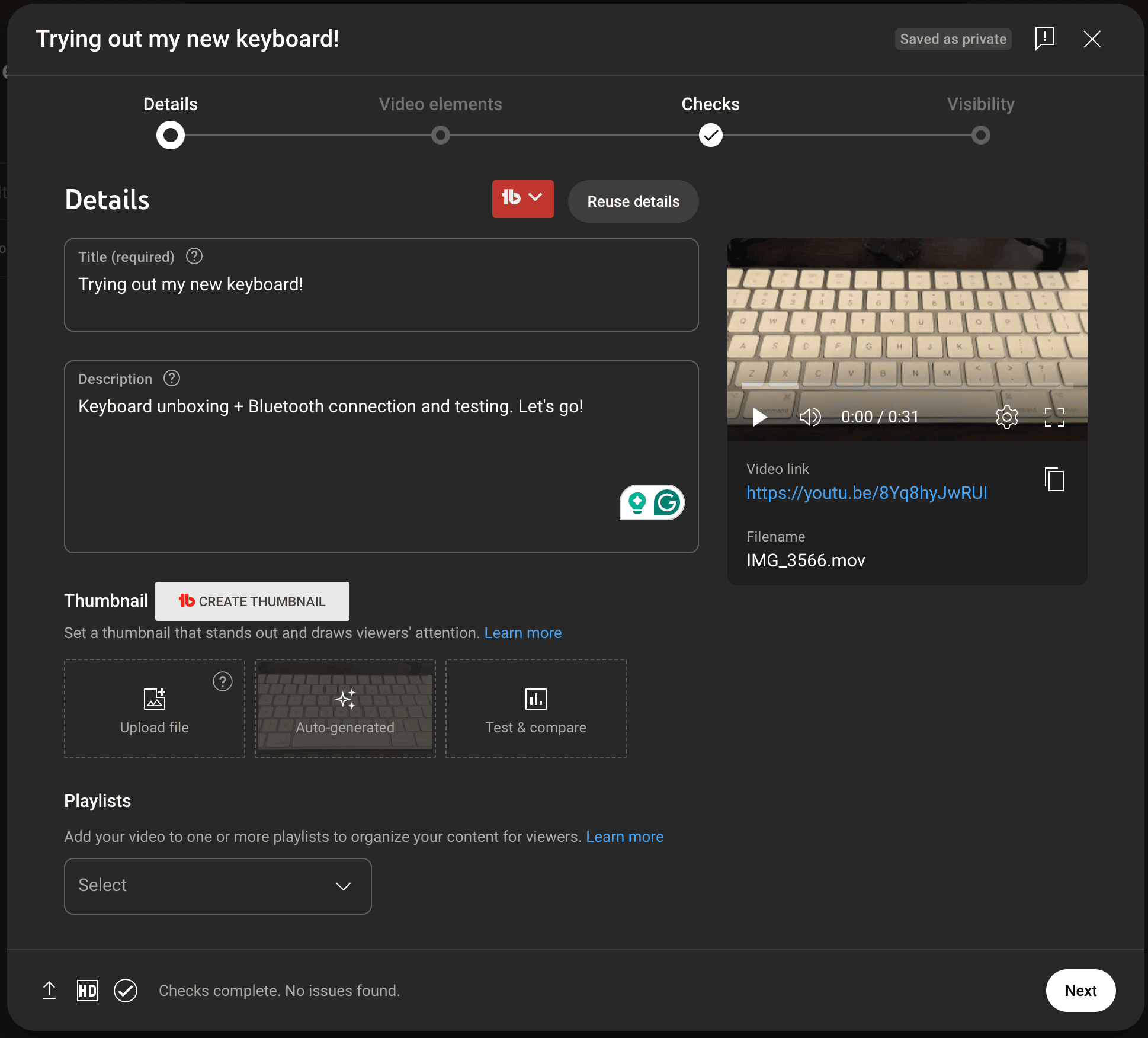 YouTube video creation process