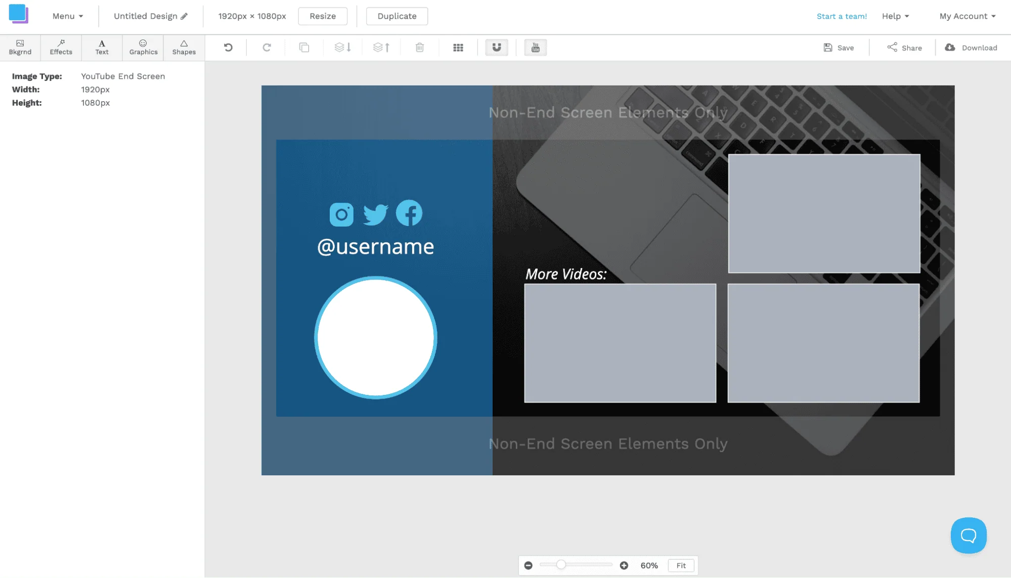 YouTube end screen customization in Snappa