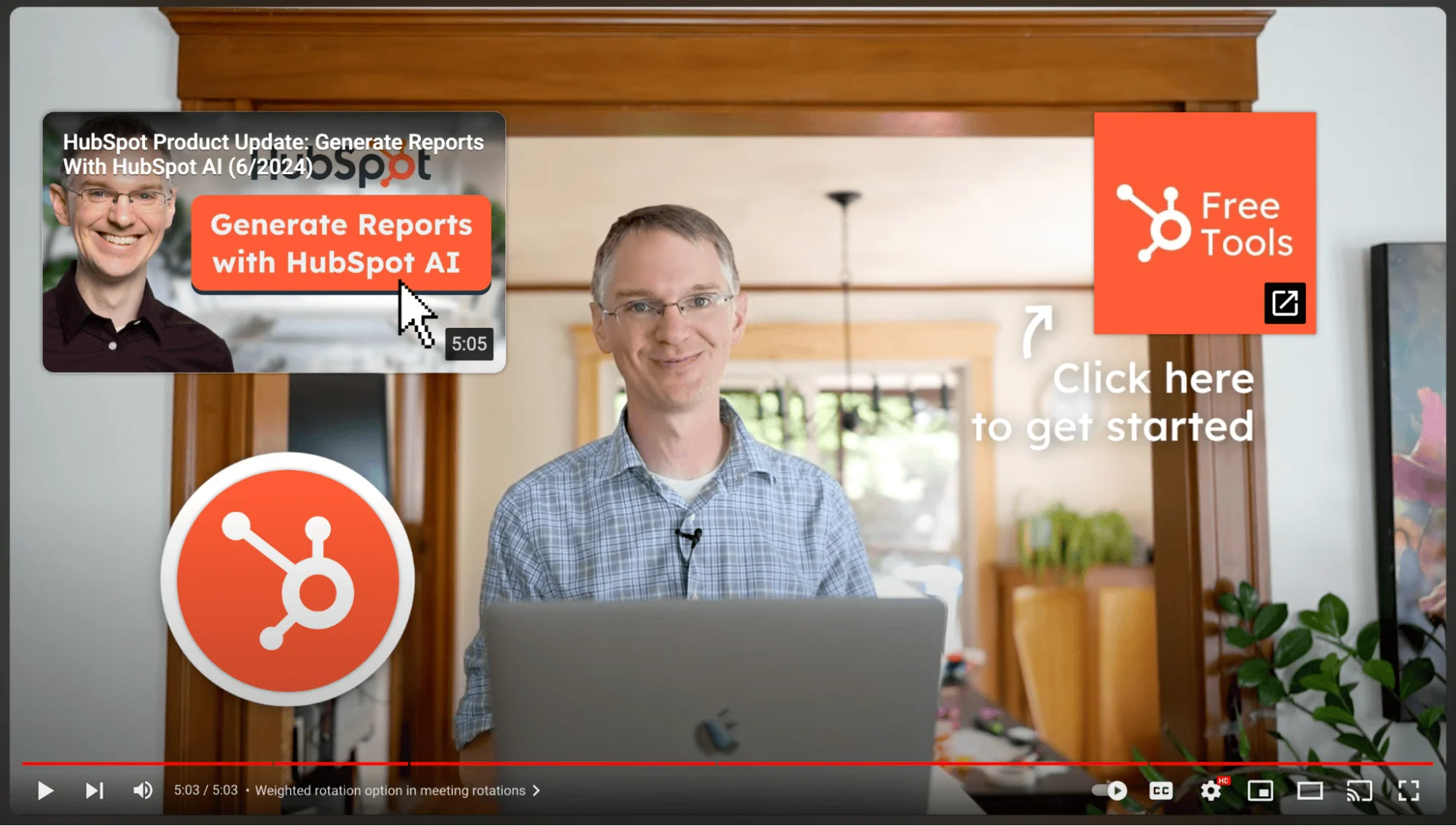 HubSpot YouTube video end screen.