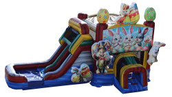 Easter Bounce House With Dual Lane Slide (Dry)