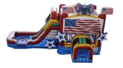 All American Bounce House With Dual Lane Water Slide