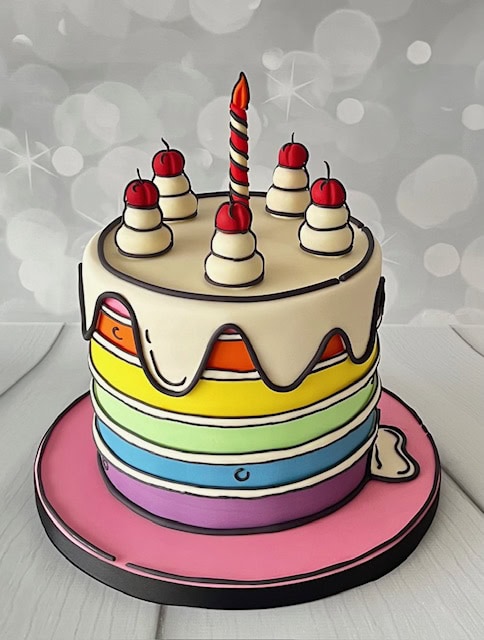 September Thursday Evening Ganache & Cartoon Style Cake