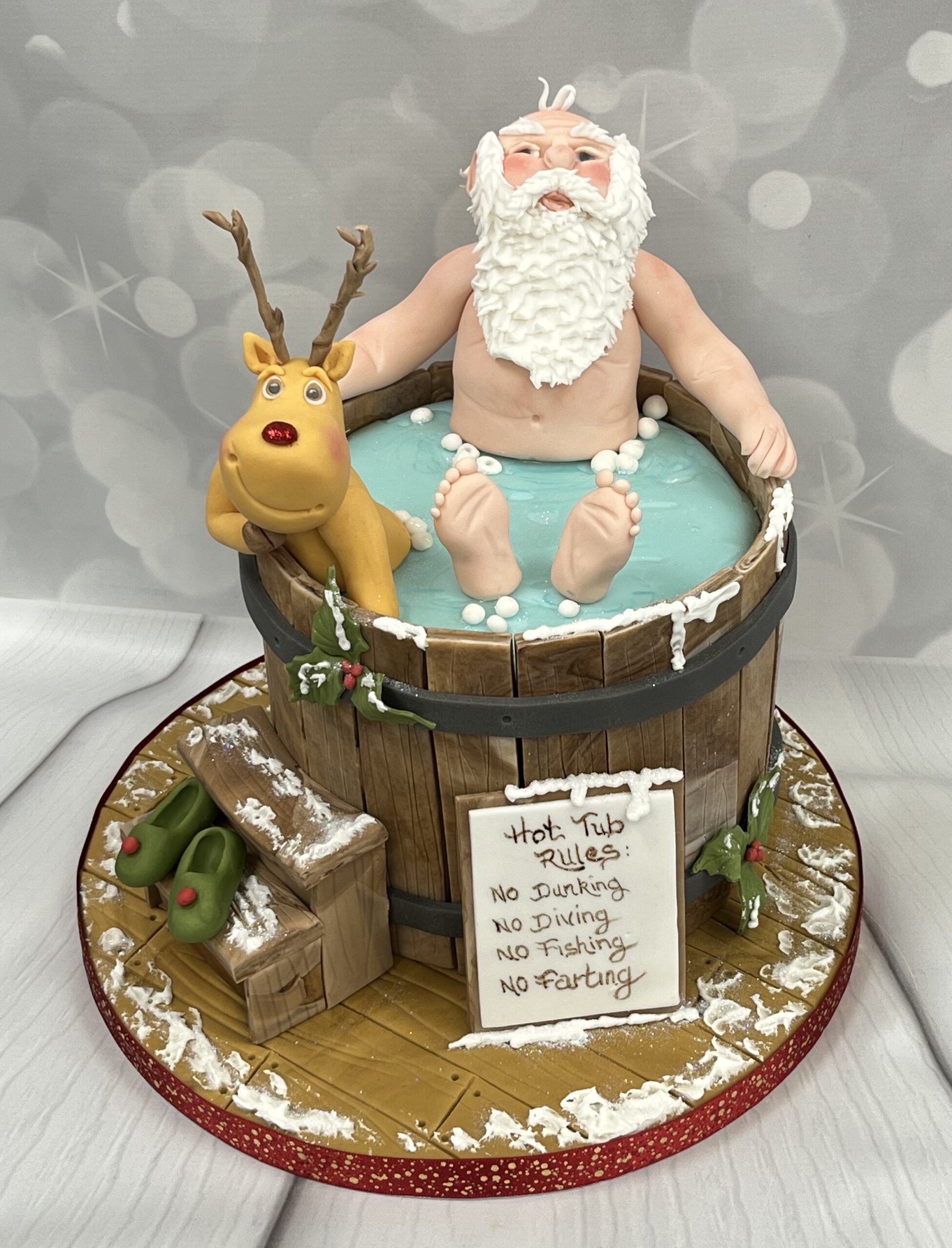 November Monday Evening Christmas 'Santa in the Hot Tub'