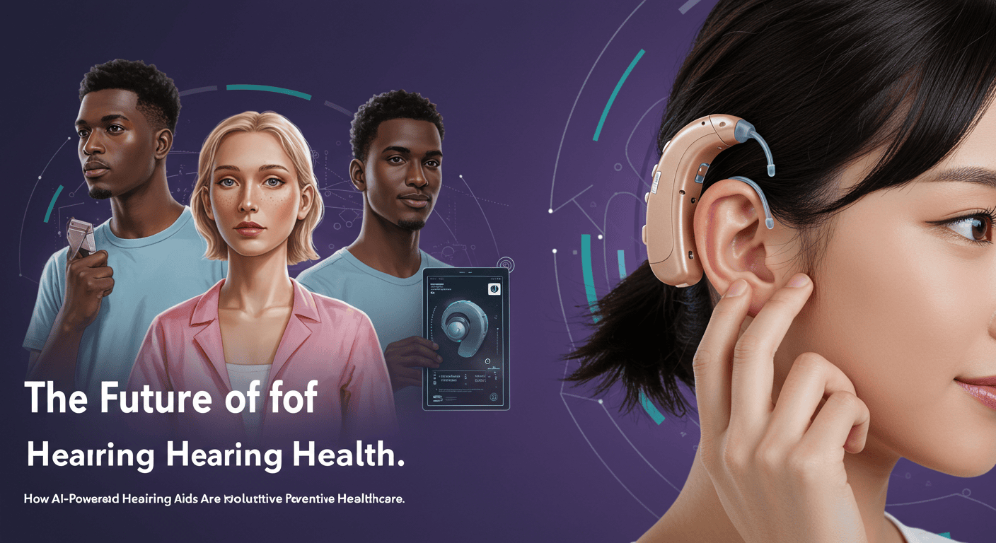Modern AI-powered hearing aid with health monitoring technology