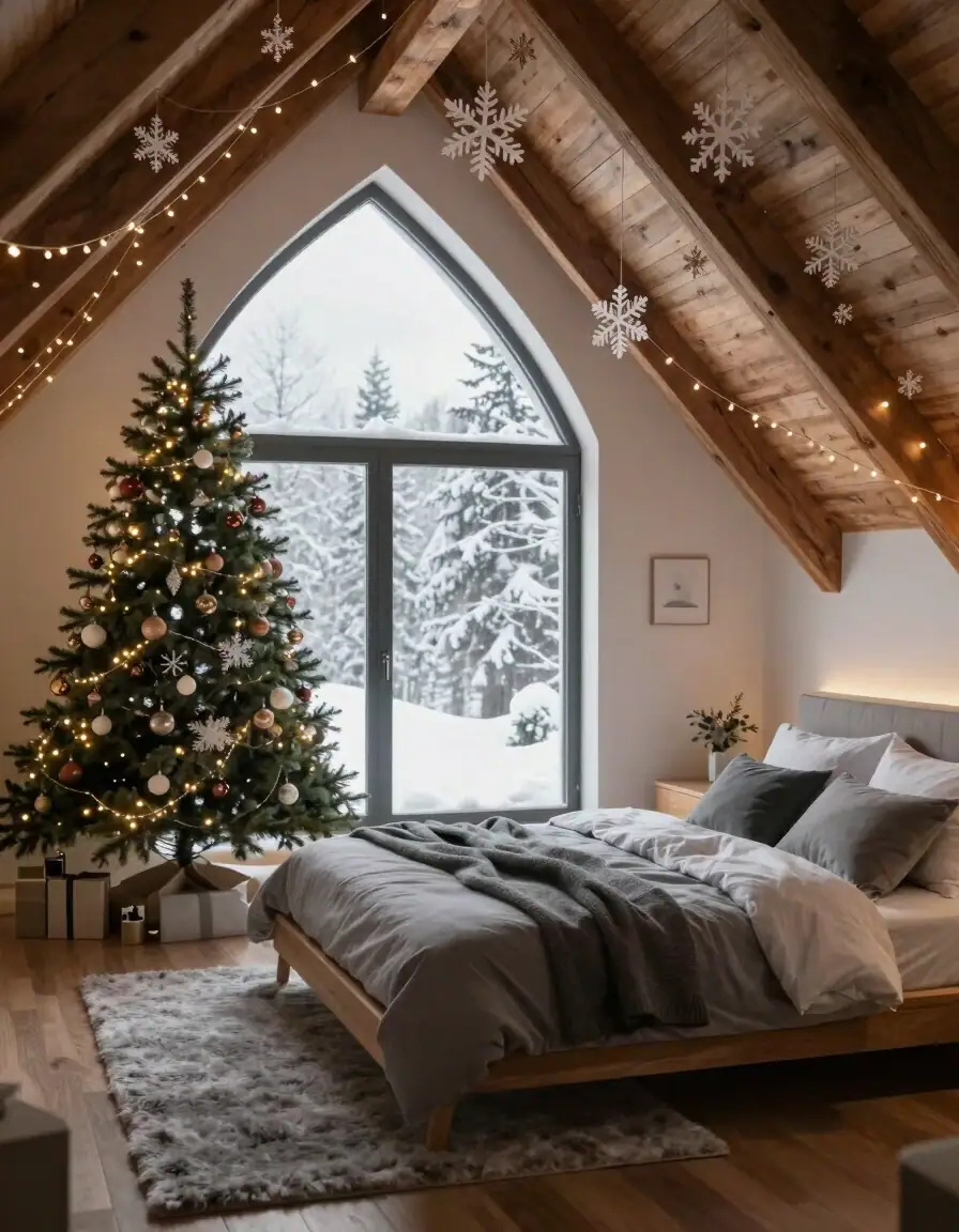 Cozy Winter Attic Bedroom
