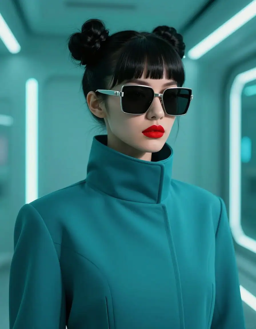 Futuristic Fashionista in Teal
