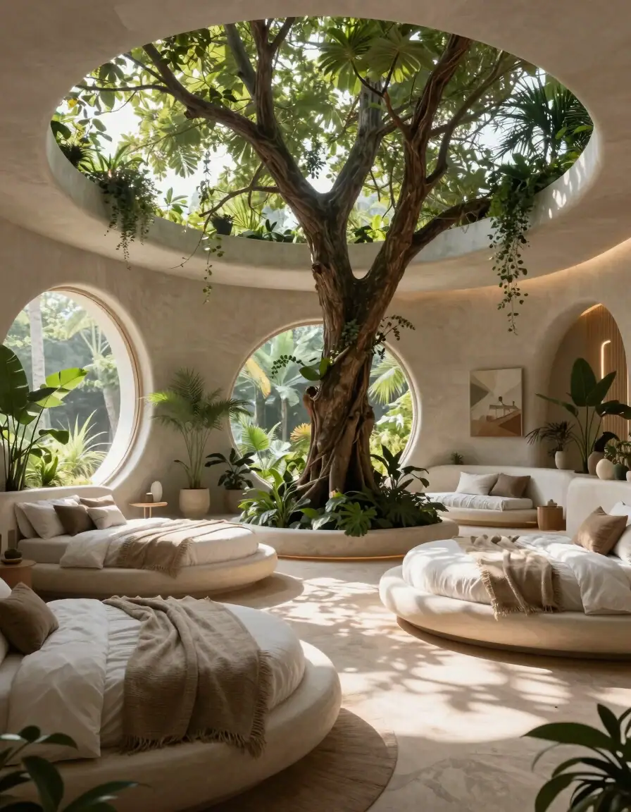 Futuristic Treehouse Bedroom Oasis