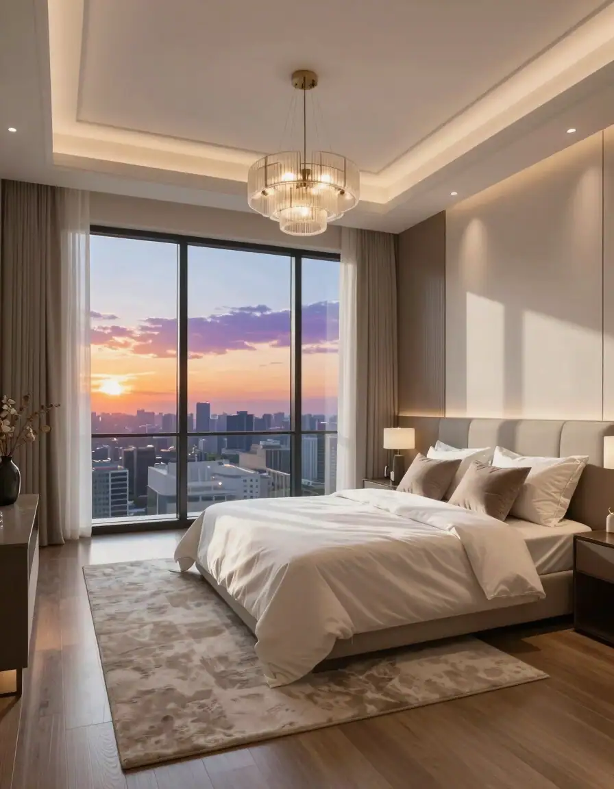Luxury Bedroom with City View