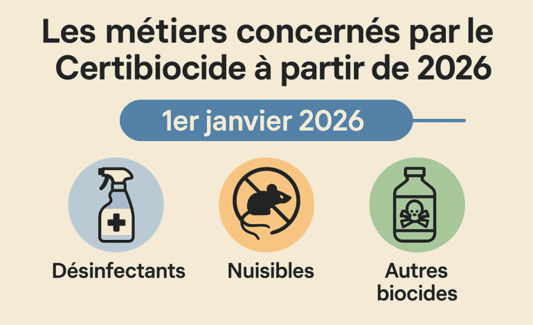 Les métiers concernés par le Certibiocide à partir de 2026