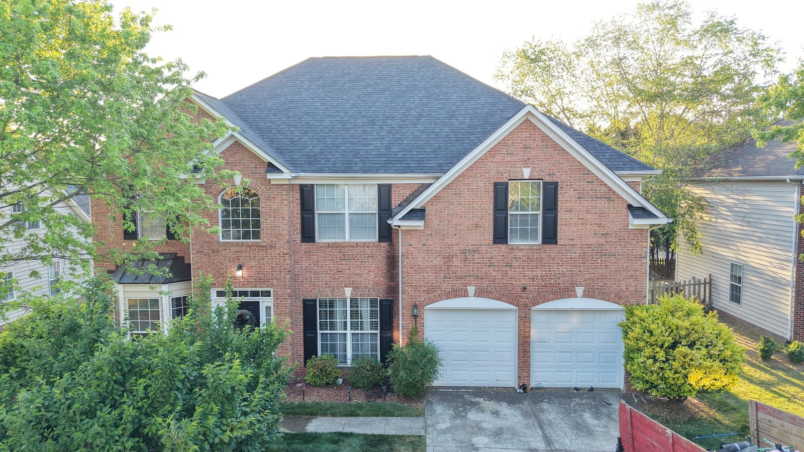 Brick home with a two-car garage and a new roof near Charlotte